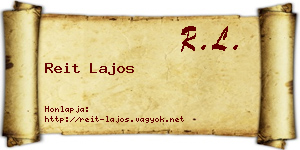 Reit Lajos névjegykártya